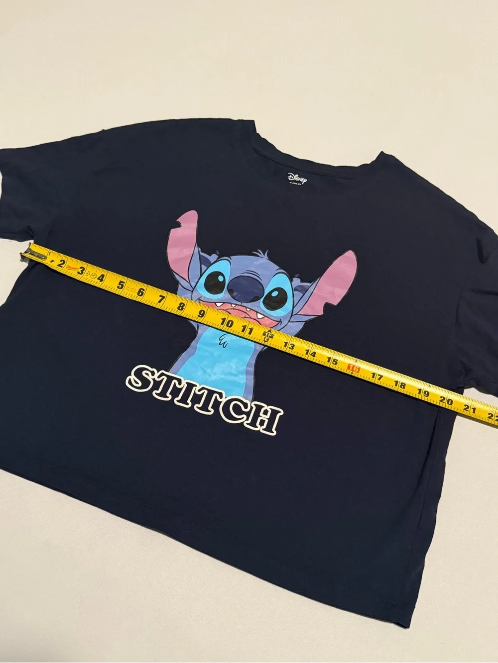 Disney Black Kids' Stitch Graphic Tee with Blue & Pink Art M(12)